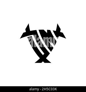 DM Monogram logo letter with triangle shield and circle shape style design on isolated background. Triangle monogram logo, shield monogram logo, trian Stock Vector