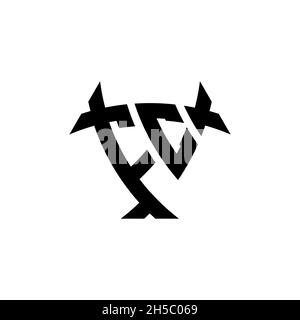 FC Monogram logo letter with triangle shield and circle shape style design on isolated background. Triangle monogram logo, shield monogram logo, trian Stock Vector