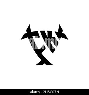 FK Monogram logo letter with triangle shield and circle shape style design on isolated background. Triangle monogram logo, shield monogram logo, trian Stock Vector