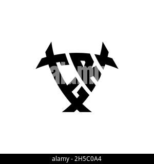 ER Monogram logo letter with triangle shield and circle shape style design on isolated background. Triangle monogram logo, shield monogram logo, trian Stock Vector