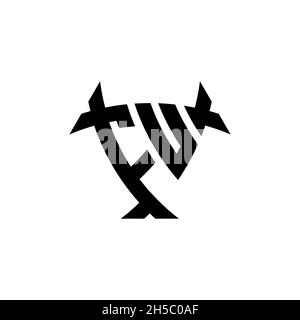 FU Monogram logo letter with triangle shield and circle shape style design on isolated background. Triangle monogram logo, shield monogram logo, trian Stock Vector