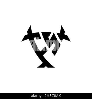 FS Monogram logo letter with triangle shield and circle shape style design on isolated background. Triangle monogram logo, shield monogram logo, trian Stock Vector
