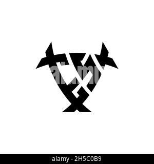 ES Monogram logo letter with triangle shield and circle shape style design on isolated background. Triangle monogram logo, shield monogram logo, trian Stock Vector