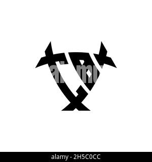 CB Monogram logo letter with triangle shield and circle shape style design on isolated background. Triangle monogram logo, shield monogram logo, trian Stock Vector