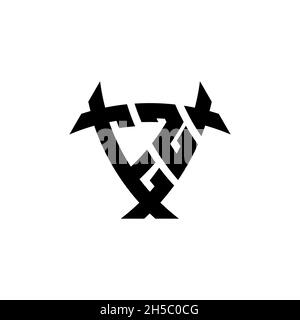 EZ Monogram logo letter with triangle shield and circle shape style design on isolated background. Triangle monogram logo, shield monogram logo, trian Stock Vector