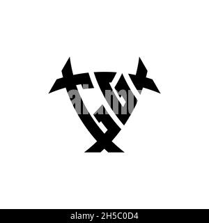 GG Monogram logo letter with triangle shield and circle shape style design on isolated background. Triangle monogram logo, shield monogram logo, trian Stock Vector