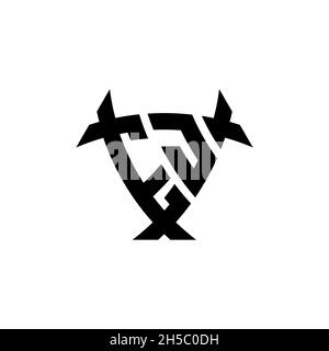 EJ Monogram logo letter with triangle shield and circle shape style design on isolated background. Triangle monogram logo, shield monogram logo, trian Stock Vector