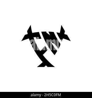 FN Monogram logo letter with triangle shield and circle shape style design on isolated background. Triangle monogram logo, shield monogram logo, trian Stock Vector