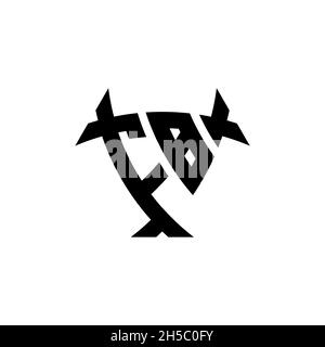 FB Monogram logo letter with triangle shield and circle shape style design on isolated background. Triangle monogram logo, shield monogram logo, trian Stock Vector