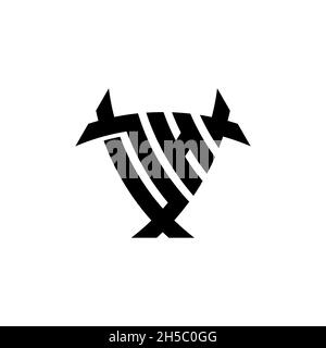 DH Monogram logo letter with triangle shield and circle shape style design on isolated background. Triangle monogram logo, shield monogram logo, trian Stock Vector