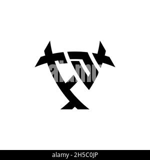 FD Monogram logo letter with triangle shield and circle shape style design on isolated background. Triangle monogram logo, shield monogram logo, trian Stock Vector