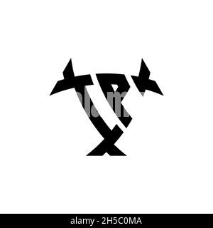 IP Monogram logo letter with triangle shield and circle shape style design on isolated background. Triangle monogram logo, shield monogram logo, trian Stock Vector