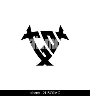 GO Monogram logo letter with triangle shield and circle shape style design on isolated background. Triangle monogram logo, shield monogram logo, trian Stock Vector