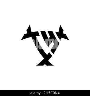 IY Monogram logo letter with triangle shield and circle shape style design on isolated background. Triangle monogram logo, shield monogram logo, trian Stock Vector