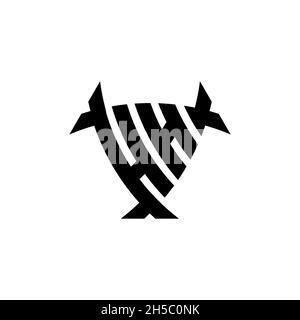HH Monogram logo letter with triangle shield and circle shape style design on isolated background. Triangle monogram logo, shield monogram logo, trian Stock Vector