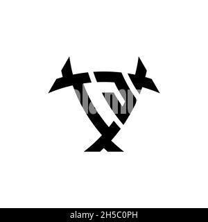 IJ Monogram logo letter with triangle shield and circle shape style design on isolated background. Triangle monogram logo, shield monogram logo, trian Stock Vector
