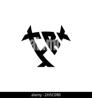 FR Monogram logo letter with triangle shield and circle shape style design on isolated background. Triangle monogram logo, shield monogram logo, trian Stock Vector