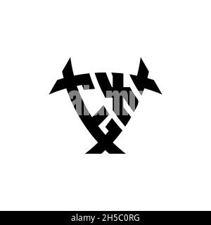 EX Monogram logo letter with triangle shield and circle shape style design on isolated background. Triangle monogram logo, shield monogram logo, trian Stock Vector
