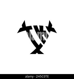 IK Monogram logo letter with triangle shield and circle shape style design on isolated background. Triangle monogram logo, shield monogram logo, trian Stock Vector