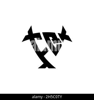 FQ Monogram logo letter with triangle shield and circle shape style design on isolated background. Triangle monogram logo, shield monogram logo, trian Stock Vector