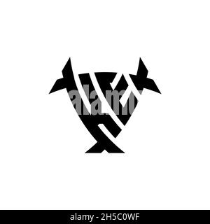 KE Monogram logo letter with triangle shield and circle shape style design on isolated background. Triangle monogram logo, shield monogram logo, trian Stock Vector