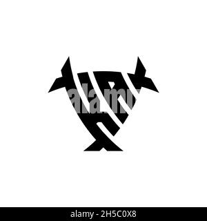 KA Monogram logo letter with triangle shield and circle shape style design on isolated background. Triangle monogram logo, shield monogram logo, trian Stock Vector