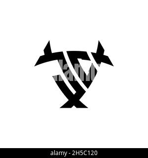 JC Monogram logo letter with triangle shield and circle shape style design on isolated background. Triangle monogram logo, shield monogram logo, trian Stock Vector