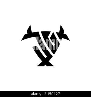 JG Monogram logo letter with triangle shield and circle shape style design on isolated background. Triangle monogram logo, shield monogram logo, trian Stock Vector