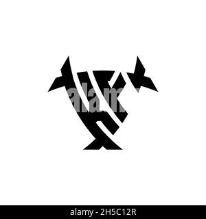 KF Monogram logo letter with triangle shield and circle shape style design on isolated background. Triangle monogram logo, shield monogram logo, trian Stock Vector