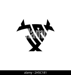 JA Monogram logo letter with triangle shield and circle shape style design on isolated background. Triangle monogram logo, shield monogram logo, trian Stock Vector