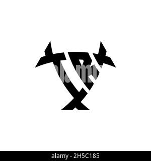 IR Monogram logo letter with triangle shield and circle shape style design on isolated background. Triangle monogram logo, shield monogram logo, trian Stock Vector