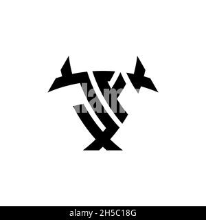 JF Monogram logo letter with triangle shield and circle shape style design on isolated background. Triangle monogram logo, shield monogram logo, trian Stock Vector