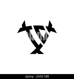 IC Monogram logo letter with triangle shield and circle shape style design on isolated background. Triangle monogram logo, shield monogram logo, trian Stock Vector