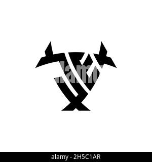 JE Monogram logo letter with triangle shield and circle shape style design on isolated background. Triangle monogram logo, shield monogram logo, trian Stock Vector