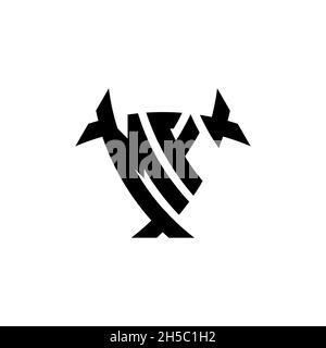 MF Monogram logo letter with triangle shield and circle shape style design on isolated background. Triangle monogram logo, shield monogram logo, trian Stock Vector