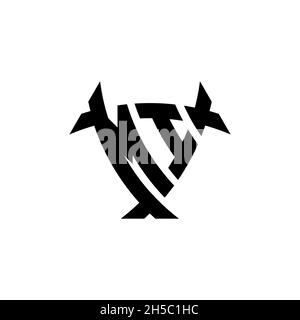 MI Monogram logo letter with triangle shield and circle shape style design on isolated background. Triangle monogram logo, shield monogram logo, trian Stock Vector