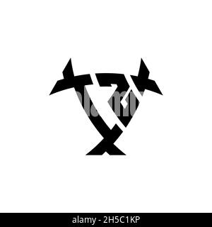 IZ Monogram logo letter with triangle shield and circle shape style design on isolated background. Triangle monogram logo, shield monogram logo, trian Stock Vector