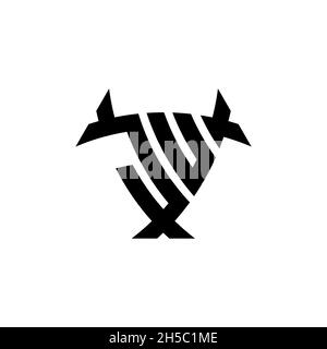 JU Monogram logo letter with triangle shield and circle shape style design on isolated background. Triangle monogram logo, shield monogram logo, trian Stock Vector