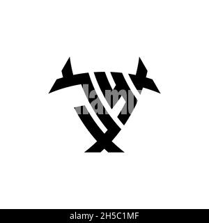 JY Monogram logo letter with triangle shield and circle shape style design on isolated background. Triangle monogram logo, shield monogram logo, trian Stock Vector