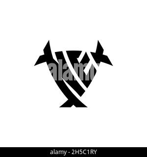 NE Monogram logo letter with triangle shield and circle shape style design on isolated background. Triangle monogram logo, shield monogram logo, trian Stock Vector