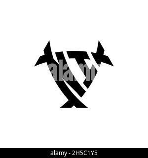 NI Monogram logo letter with triangle shield and circle shape style design on isolated background. Triangle monogram logo, shield monogram logo, trian Stock Vector