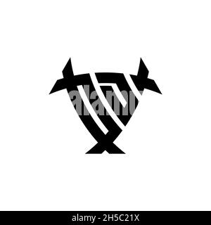 OD Monogram logo letter with triangle shield and circle shape style design on isolated background. Triangle monogram logo, shield monogram logo, trian Stock Vector