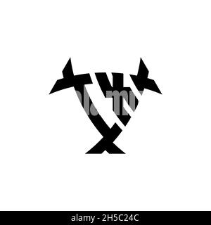 IX Monogram logo letter with triangle shield and circle shape style design on isolated background. Triangle monogram logo, shield monogram logo, trian Stock Vector