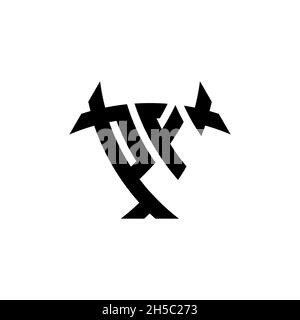 PF Monogram logo letter with triangle shield and circle shape style design on isolated background. Triangle monogram logo, shield monogram logo, trian Stock Vector