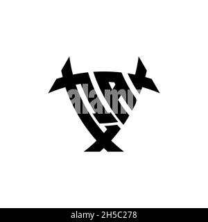 QA Monogram logo letter with triangle shield and circle shape style design on isolated background. Triangle monogram logo, shield monogram logo, trian Stock Vector