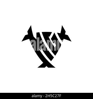 MG Monogram logo letter with triangle shield and circle shape style design on isolated background. Triangle monogram logo, shield monogram logo, trian Stock Vector