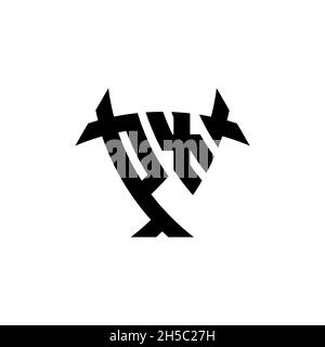PX Monogram logo letter with triangle shield and circle shape style design on isolated background. Triangle monogram logo, shield monogram logo, trian Stock Vector