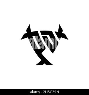 PD Monogram logo letter with triangle shield and circle shape style design on isolated background. Triangle monogram logo, shield monogram logo, trian Stock Vector
