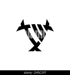 IU Monogram logo letter with triangle shield and circle shape style design on isolated background. Triangle monogram logo, shield monogram logo, trian Stock Vector