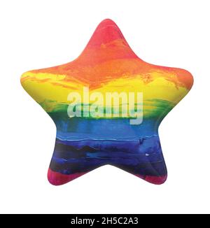 Star Shape Decoration in Rainbow Colors Stock Vector